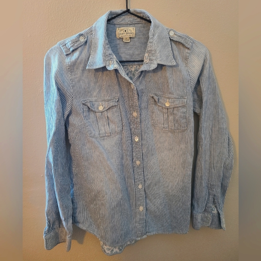 Lucky Brand Blue Button-down